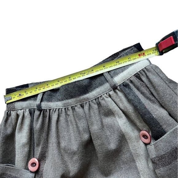 Vintage Sears Canada Junior Bazaar Plaid Skirt 70s A-Line Wool midi pockets - Picture 9 of 9